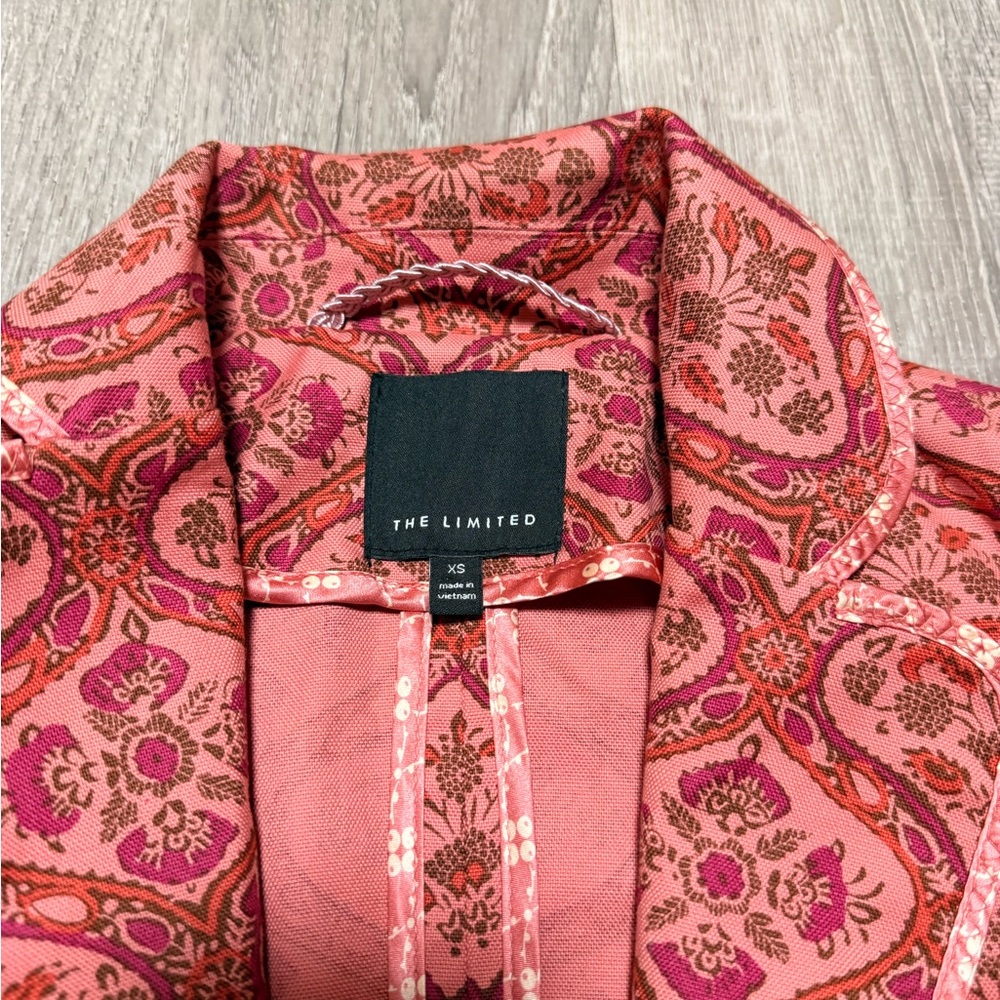 The Limited Pink and Red Floral Blazer